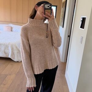 NakedCashmere Soft Beige Turtleneck Sweater